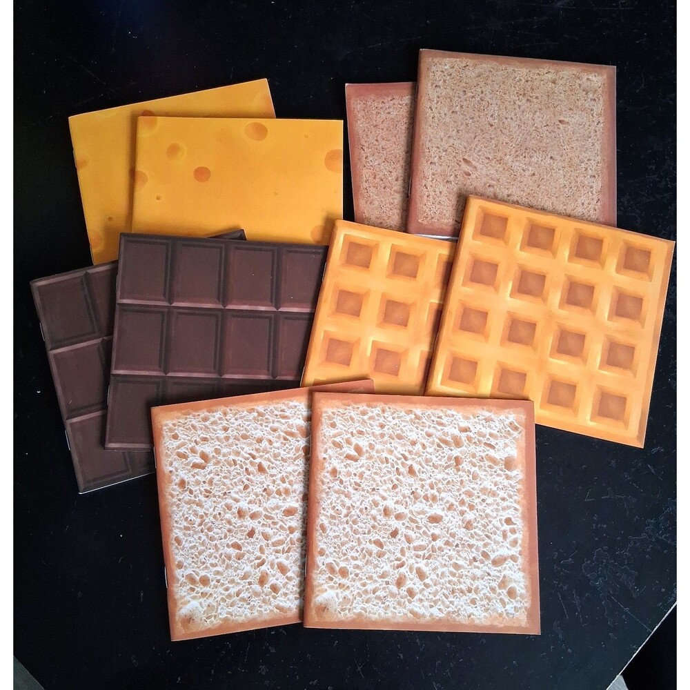 372 Novelty Food-Themed Mini Books Chocolate Cheese Bread Waffles